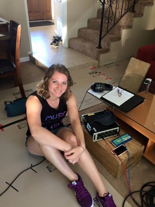Production sound mixer working with the Tascam HS-P82 digital recorder for Monday Morning by Anja Paul (summer 2015)