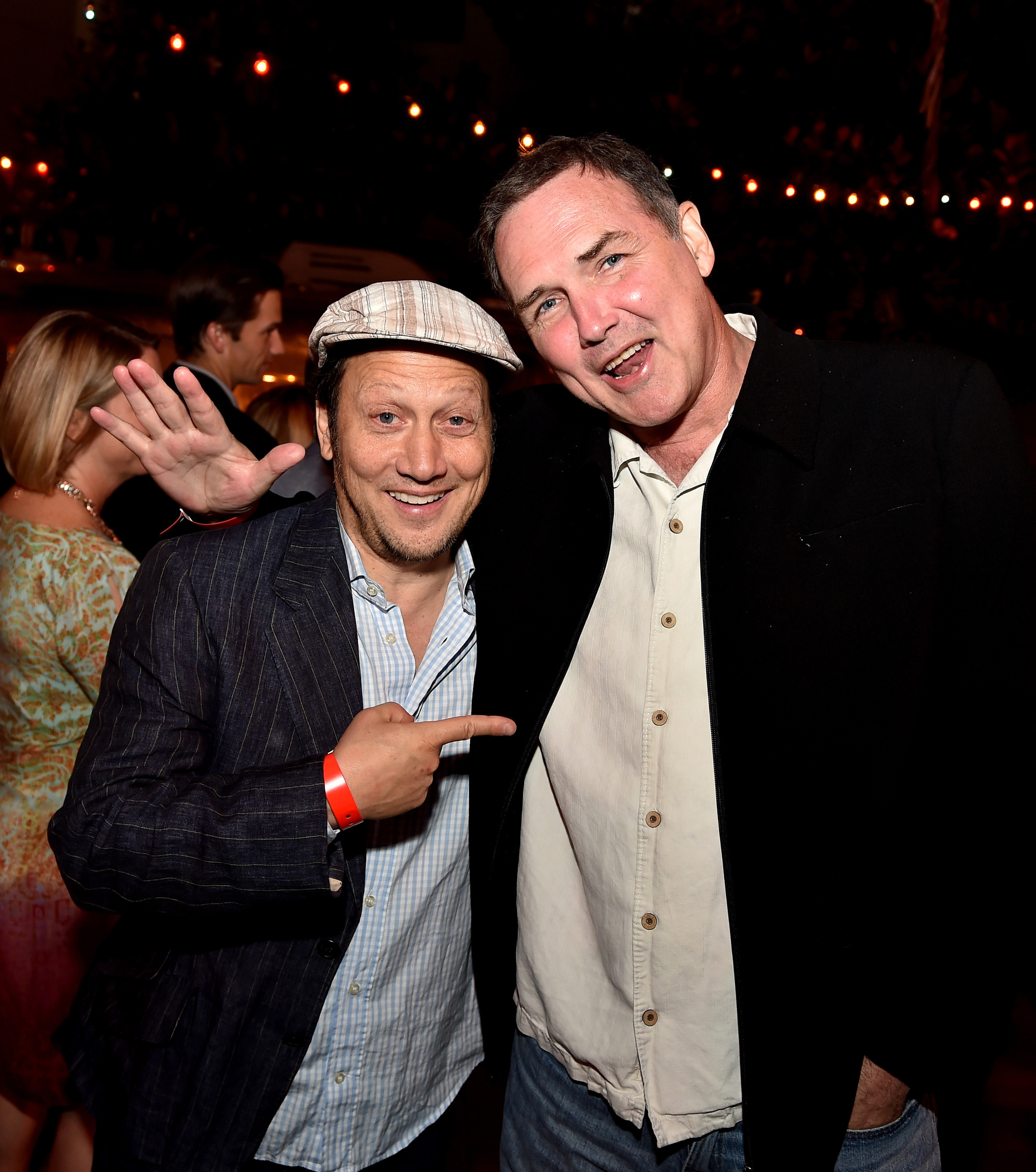 Rob Schneider and Norm McDonald at event of Joe Dirt 2: Beautiful Loser (2015)