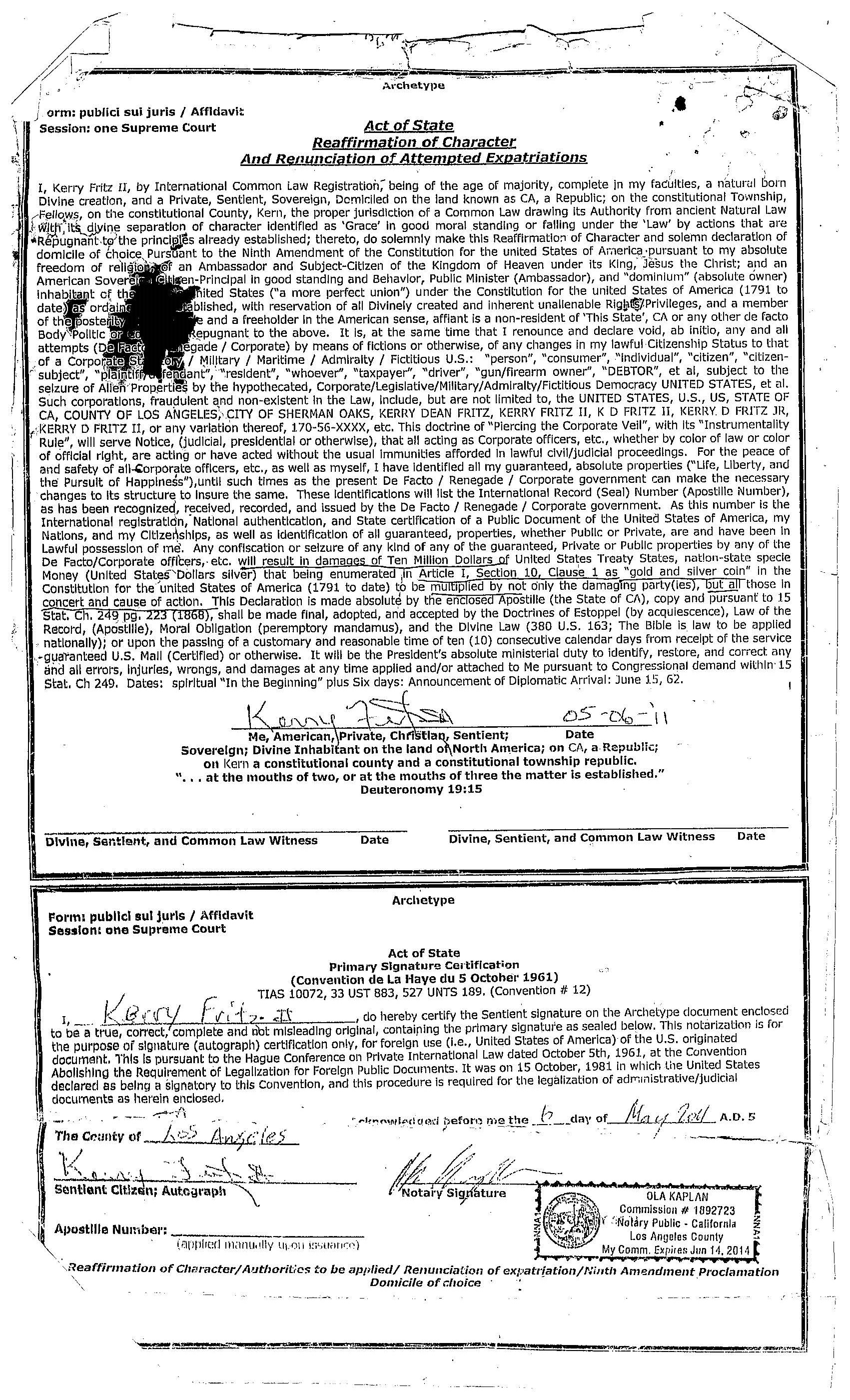 Archetype Act of State Reaffirmation of Character and Renunciation of Attempted Expatriations (and Repatriations)