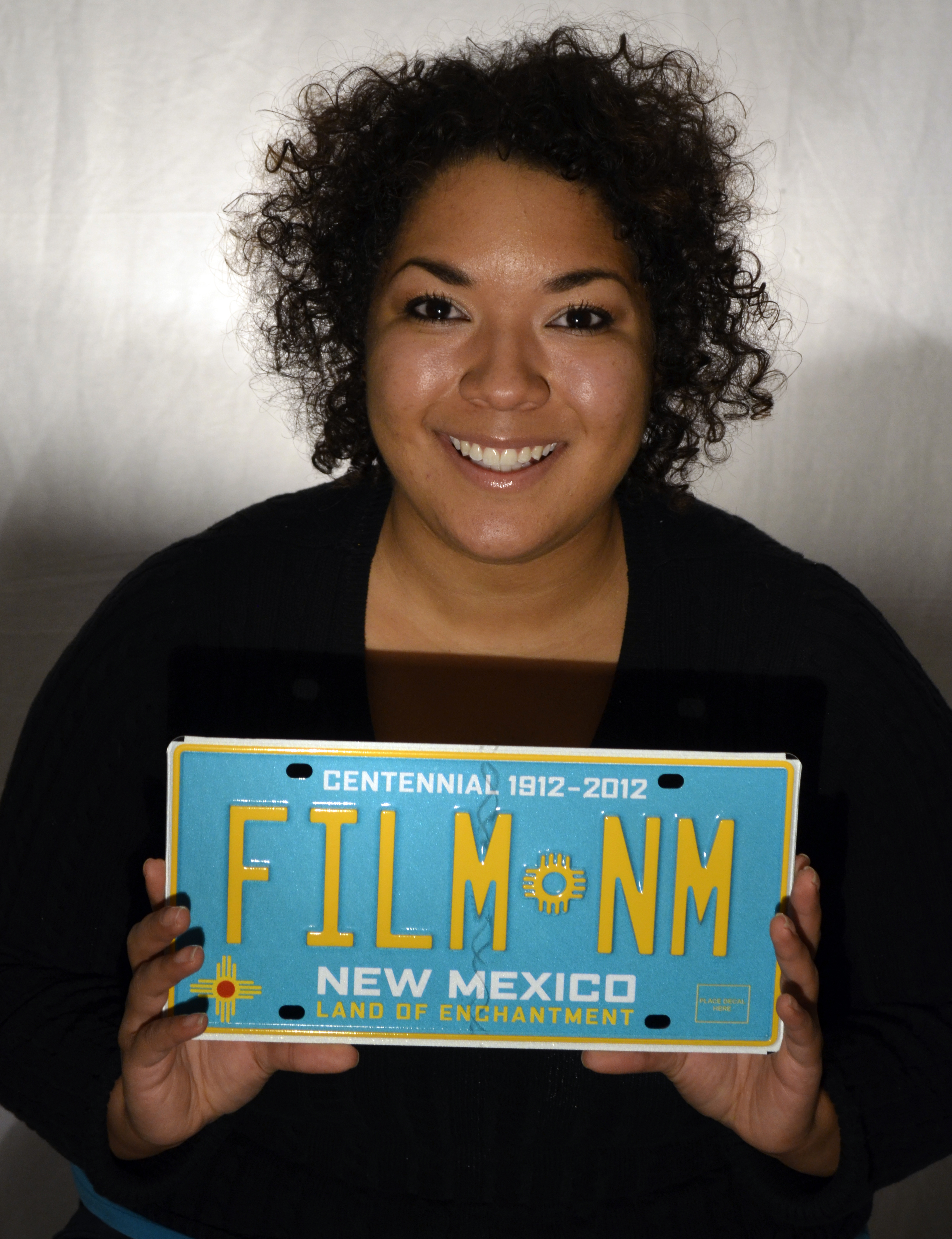 Actress Marika Day with NM Film License Plate