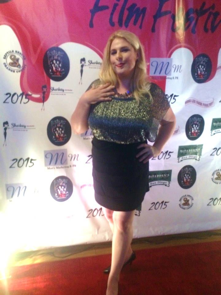 Kristin West, winner of Best Actress in a Short Film, on the Red Carpet at FANtastic Horror Film Festival.