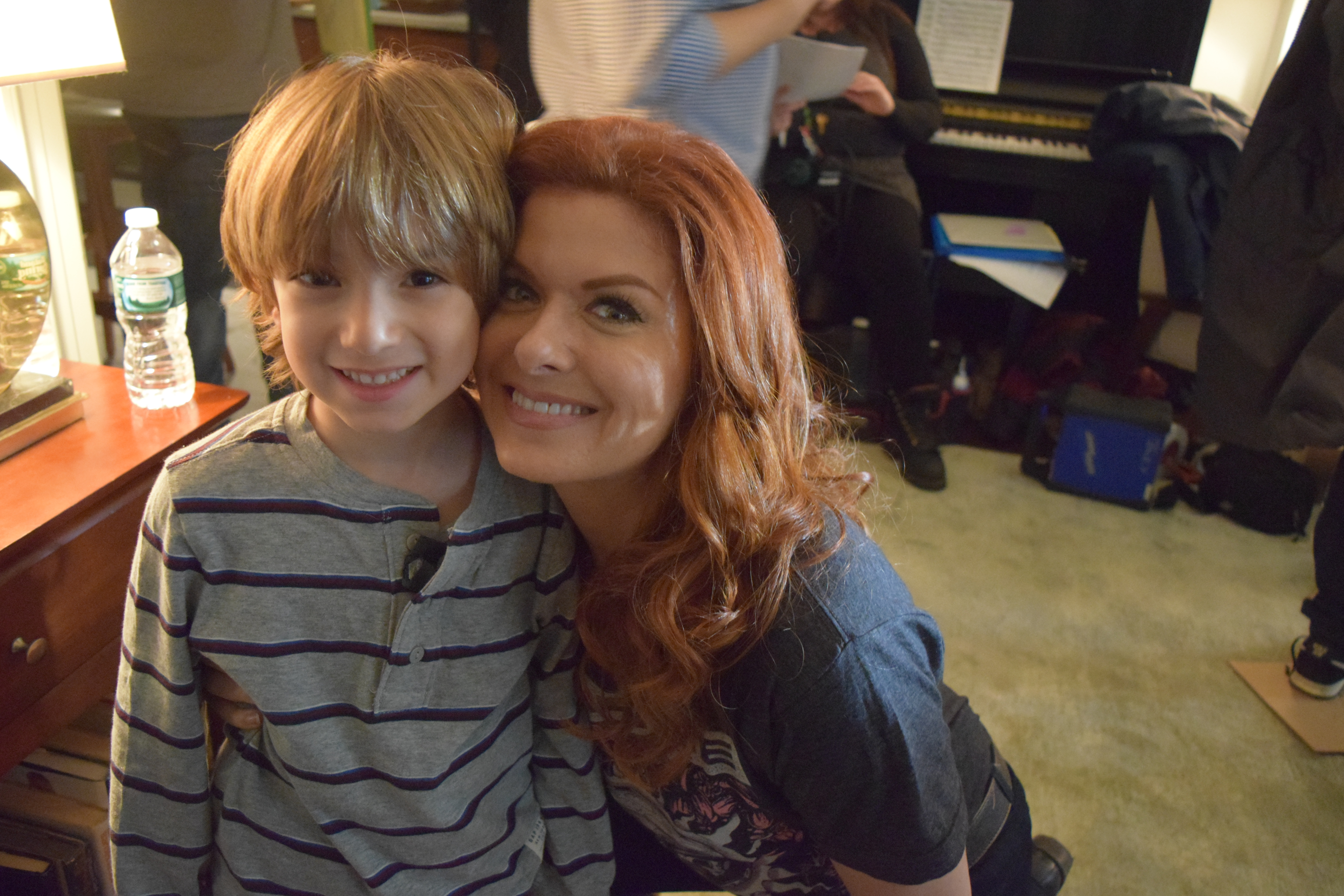 Azhy with the lovely Debra Messing on the set of Mysteries of Laura