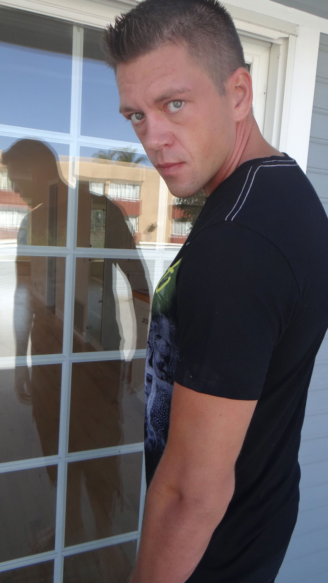 Jamie Stone during shoot at a beach house in Malibu, California.