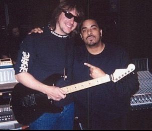 Richie Sambora & Dutch during the recording session for 