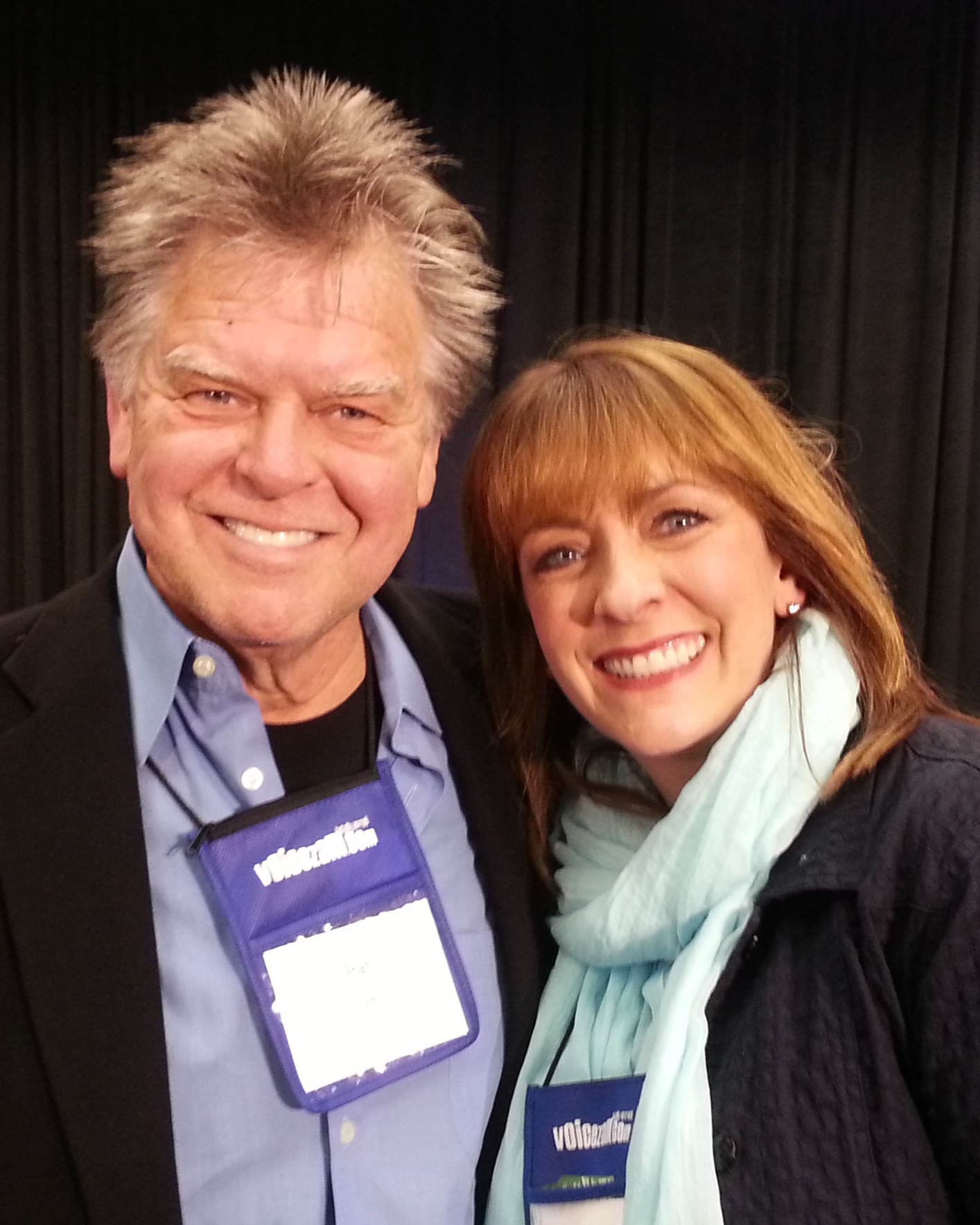 With VO audiobook/characters coach, Pat Fraley. At VO Atlanta, 2015.