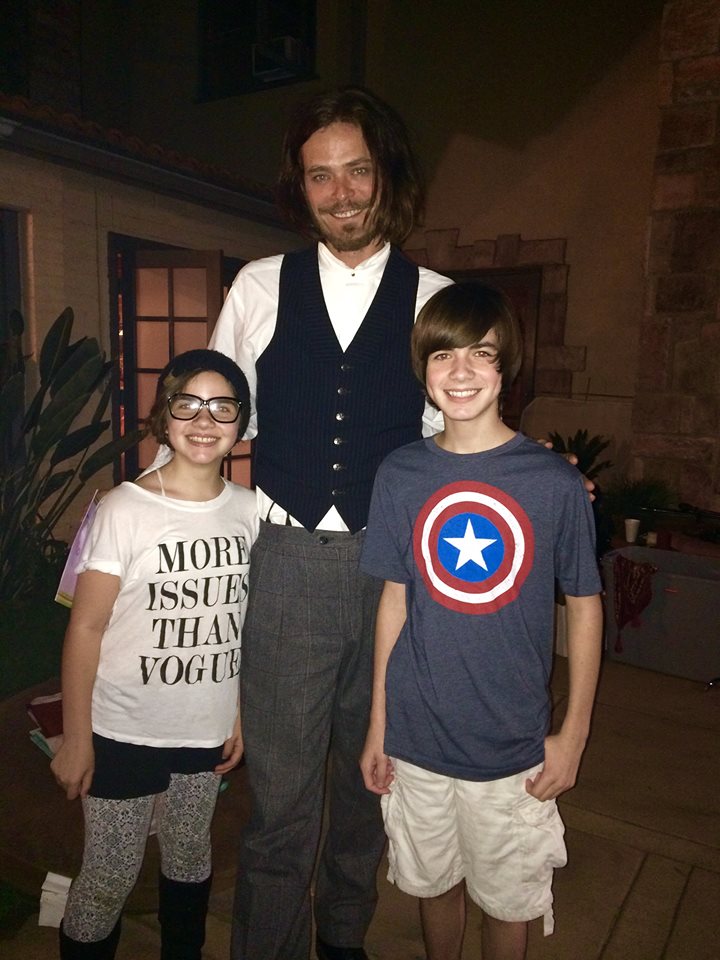 Jude on set of a film with Christopher Backus and his sister Kadah Binkley
