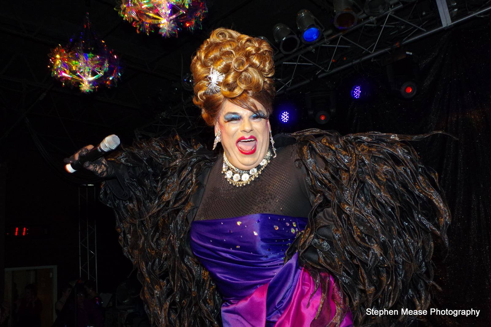performing at the Winter Is A Drag Ball, Burlington VT 2015