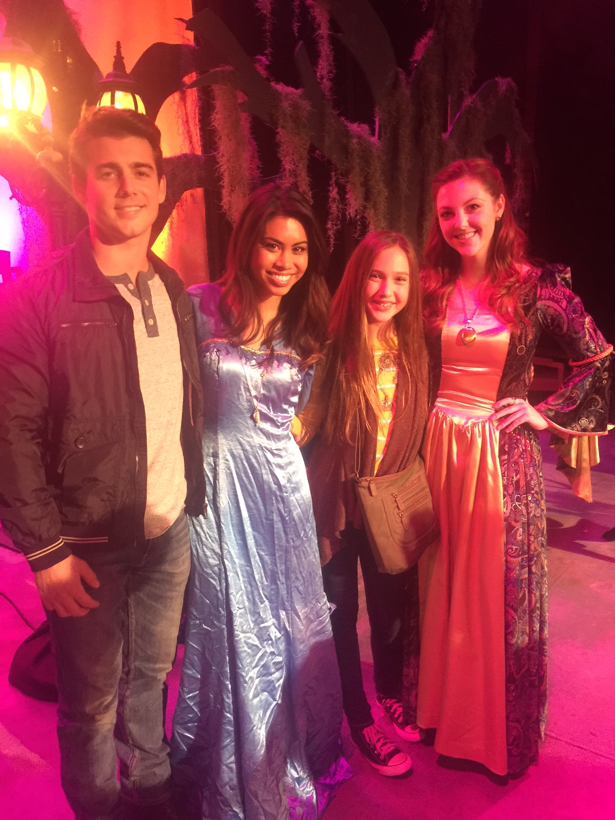 On the set of All Hallows Eve with John Deluca, Ashley Argota, and Lexi Giovagnoli.