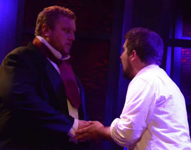 (left) Playing POOLE in JEKYLL & HYDE at The Grove, Nuangola, PA in 2014 with Christian Lynch as Jekyll/Hyde at right.