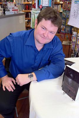 Gary Lee Vincent at a book signing for DARKENED HILLS.