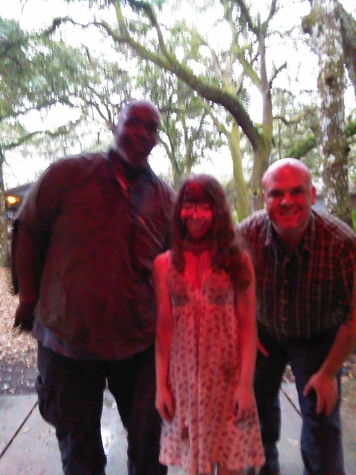 April Nicole Tweedy and fellow cast members on set of 