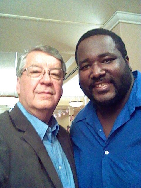 On the set of An American in Texas with Quinton Aaron.