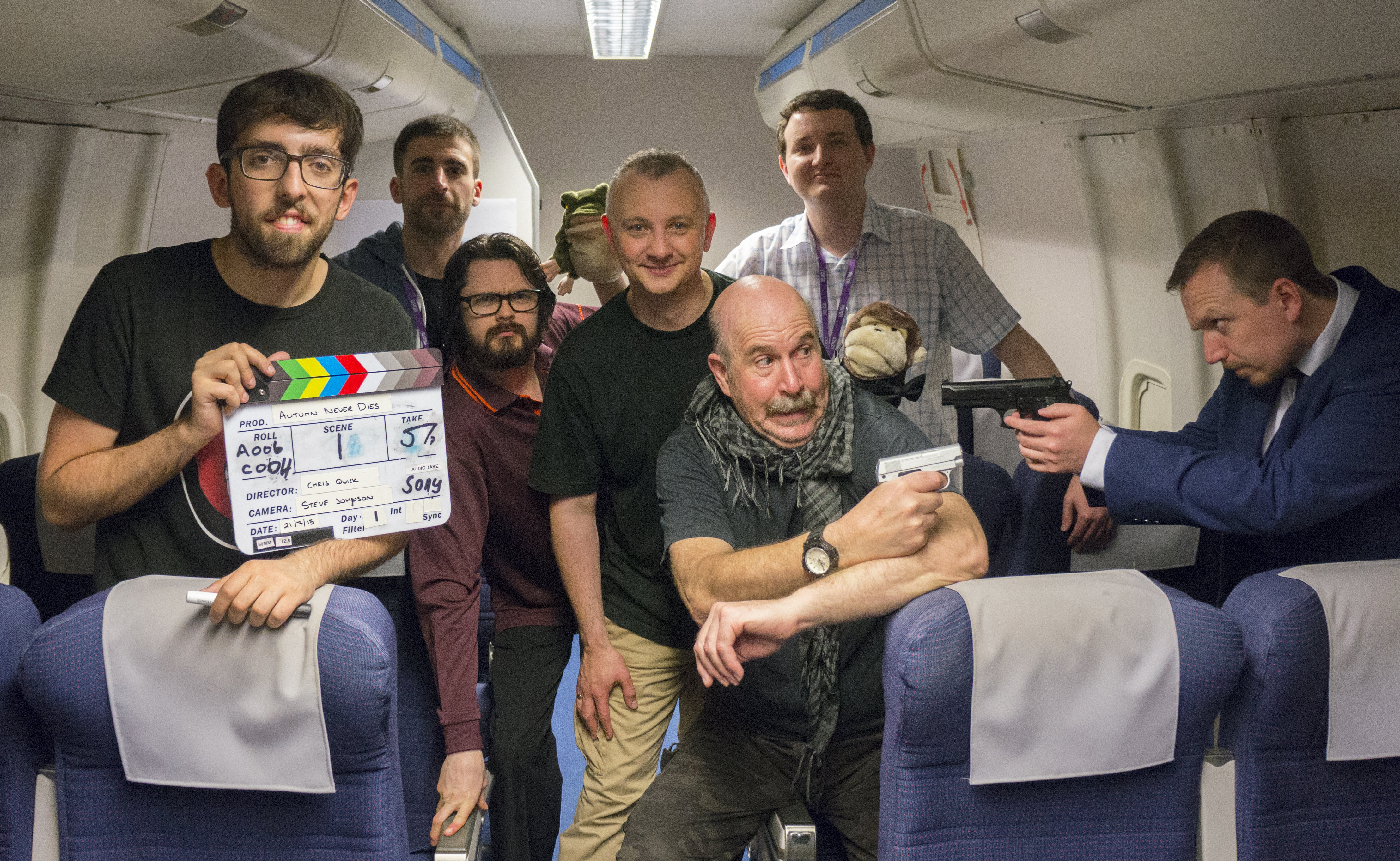 Cast and Crew photo on the set of the teaser trailer for Autumn Never Dies.