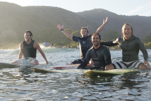 Still of Matthew McConaughey, Zachary Knighton, Nathan Phillips and Todd Stashwick in Surfer, Dude (2008)