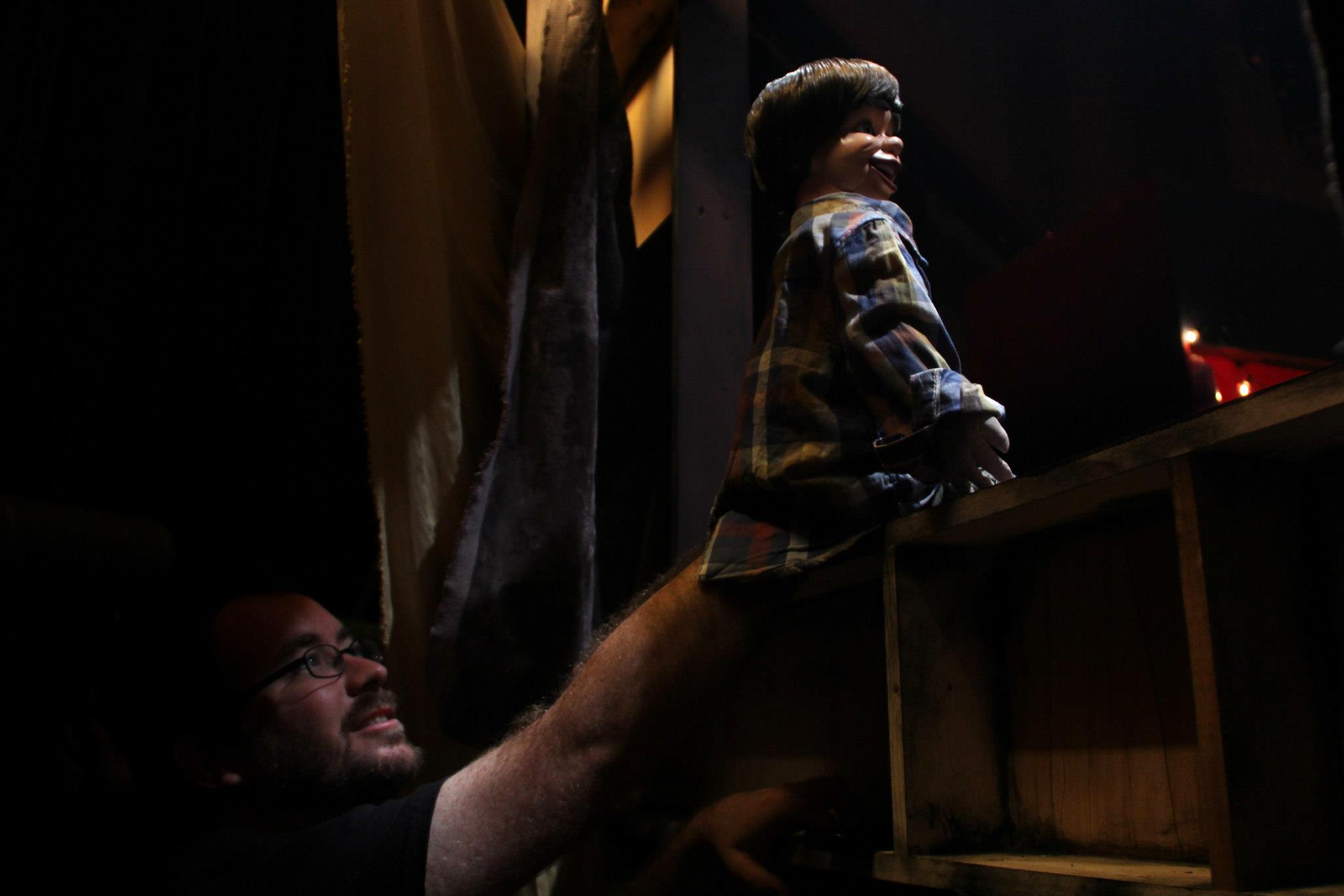 Performing Puppet Doug on the set of the award winning film 'Being Doug' for director Michael Van Orden.