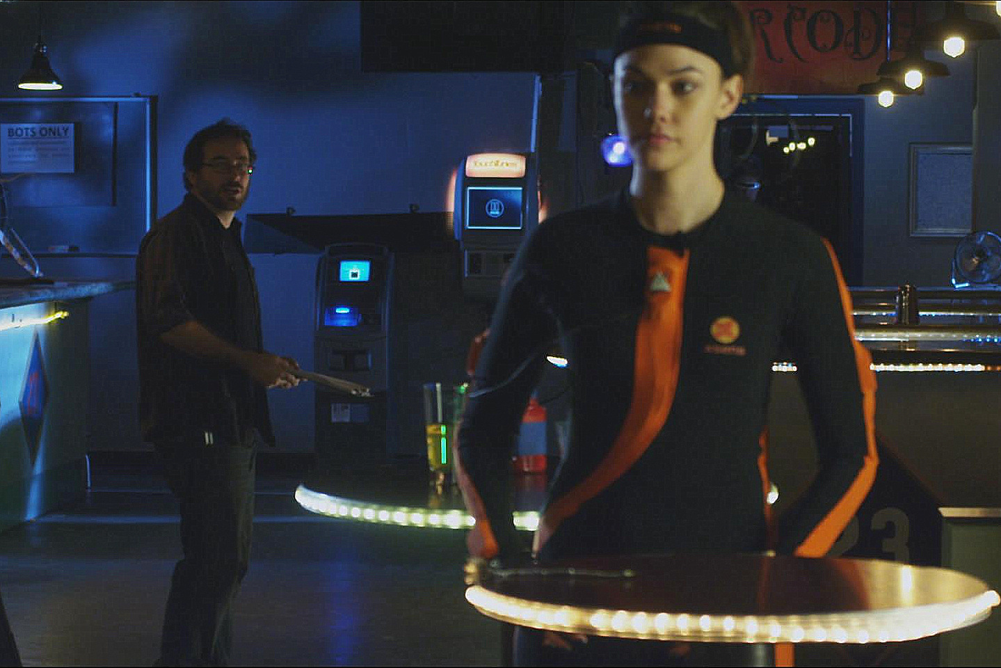 Director Alex Griffin on the set of the live action / motion capture hybrid 'Some Like it BOT!'