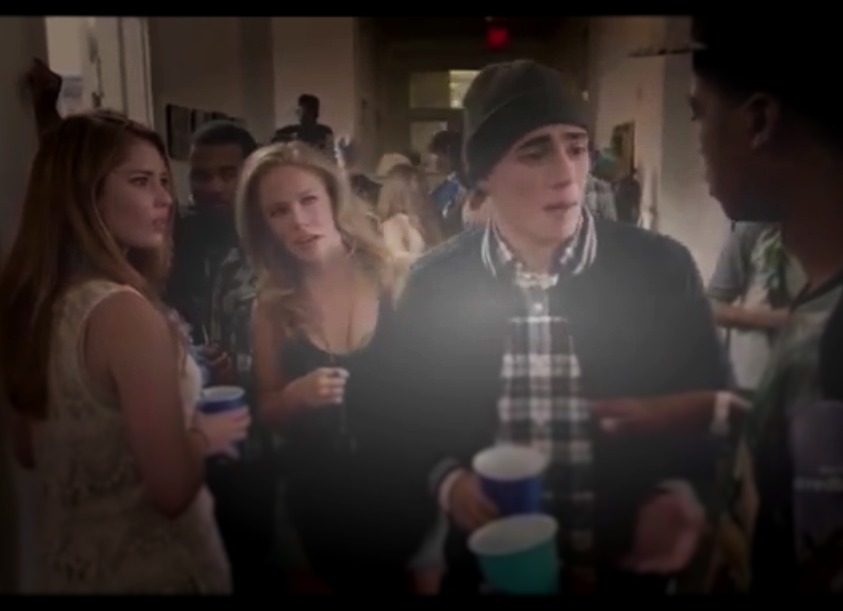 From Fox's Red Band Society: season 1, episode 2. Reece Ennis as Celeste (aka Water Girl) with actors Charlie Roth, Alex Sgambati, and Dash Hosney.