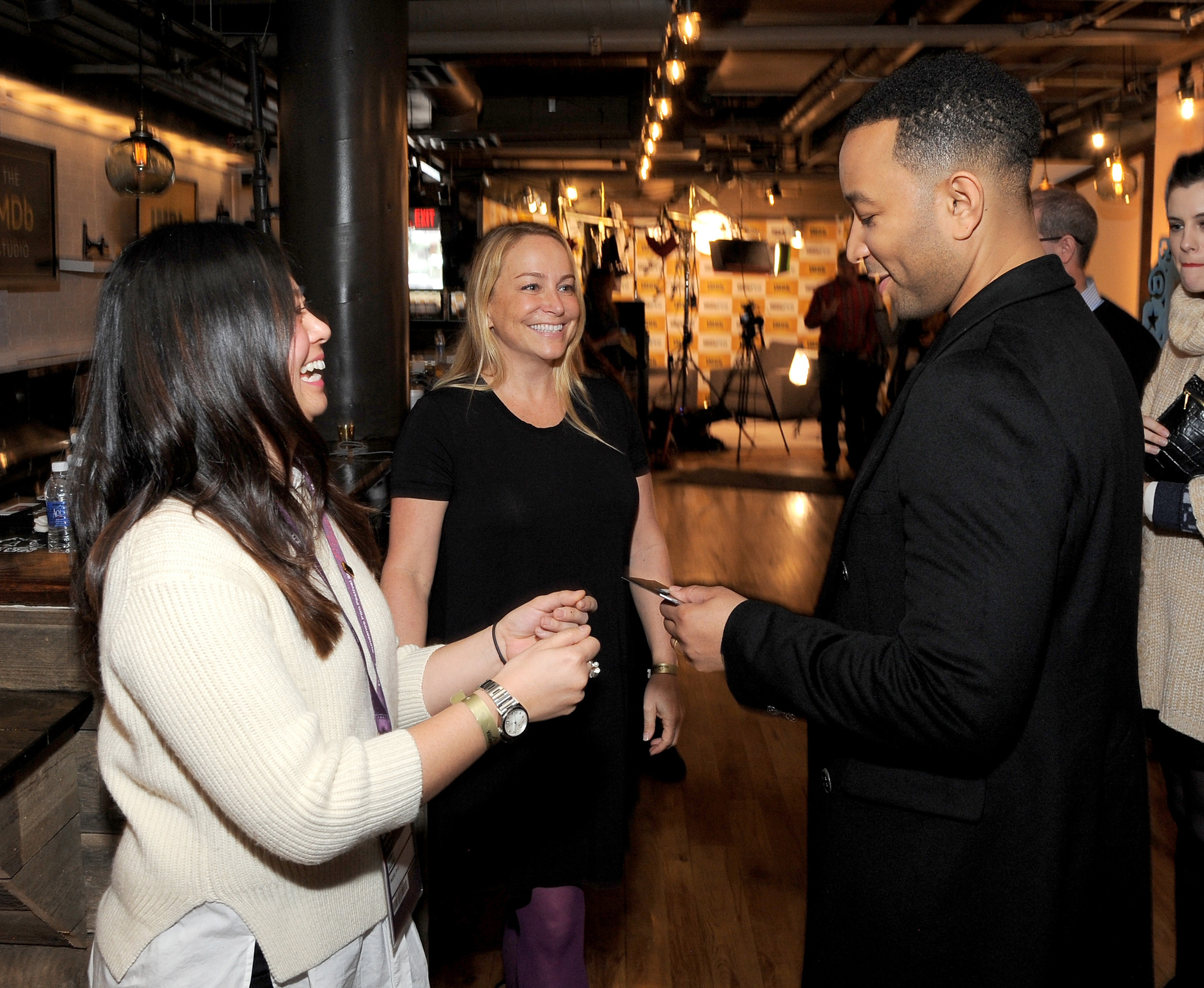 John Legend, Emily Glassman and Chako Suzuki at event of The IMDb Studio (2015)