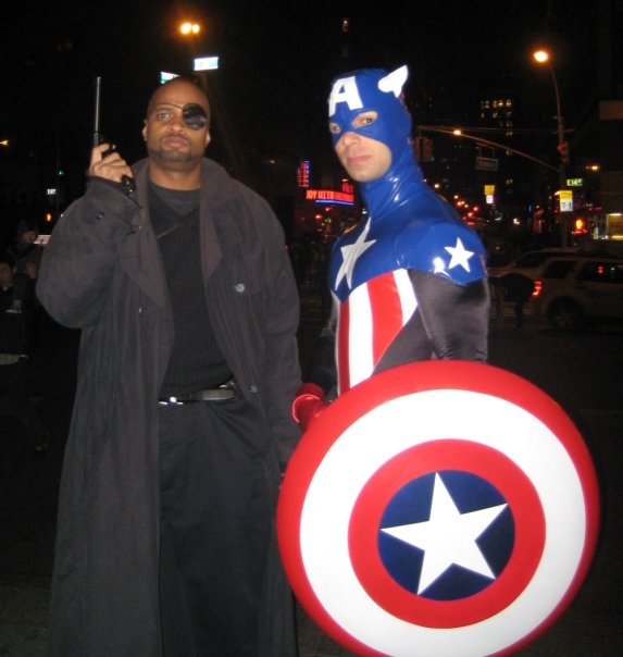 From the Marvel Halloween Special as Nick Fury with Captain America.