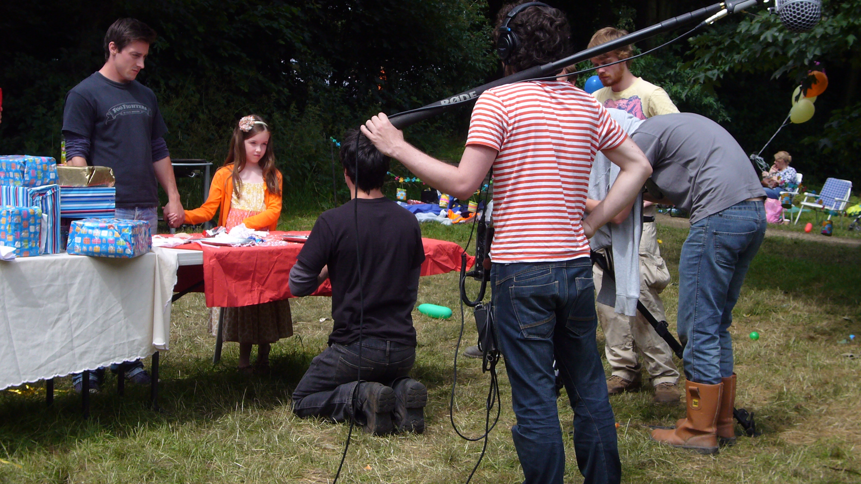 Collaborating with Sophie (Ella Busow) on the set of 'Sophie's Fortune'.