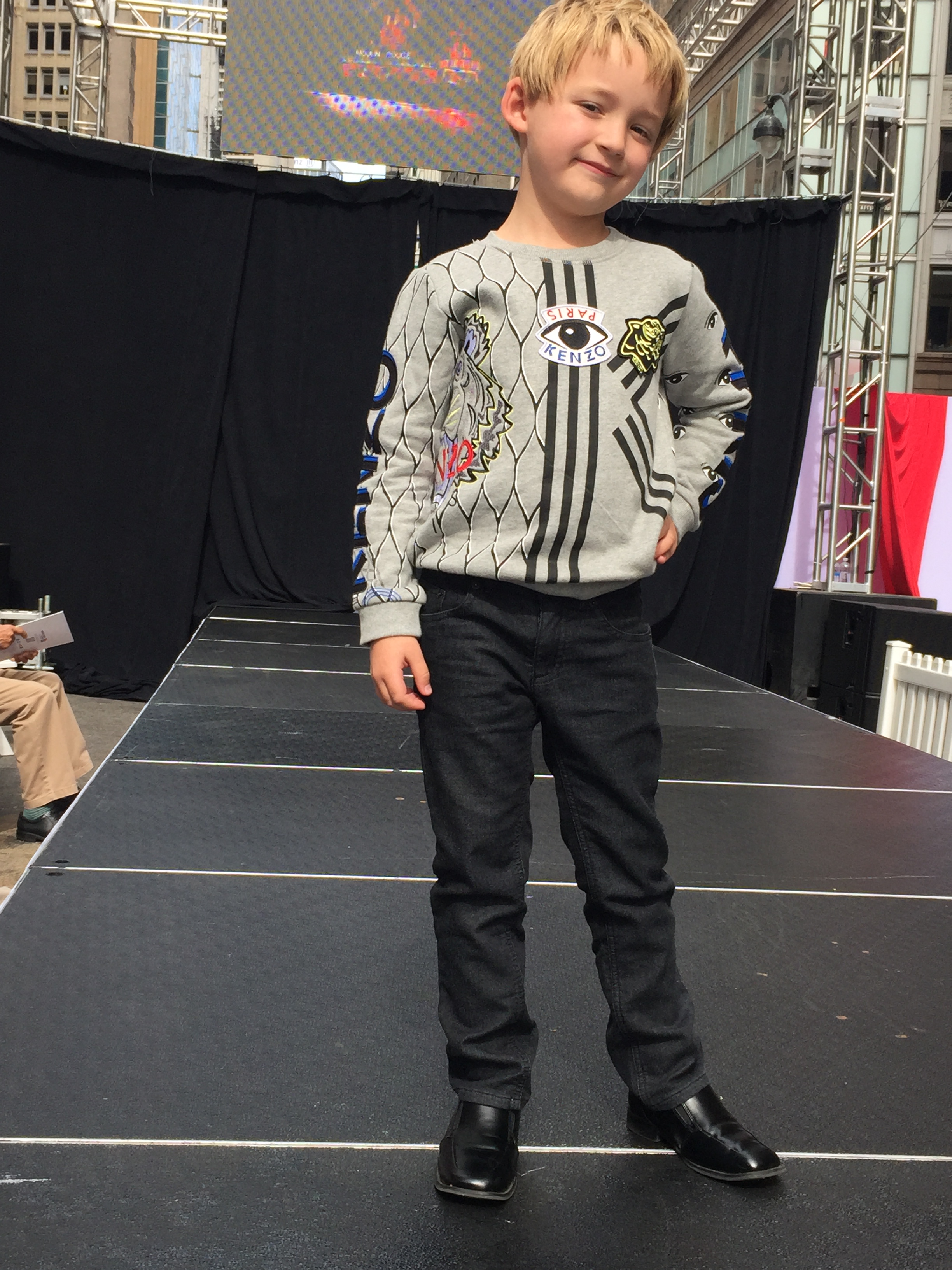 Modeling for KENZO KIDS in Best of France 2015 Fashion Show, NYC