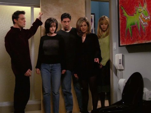 Still of Jennifer Aniston, Courteney Cox, Lisa Kudrow, Matt LeBlanc and David Schwimmer in Draugai (1994)