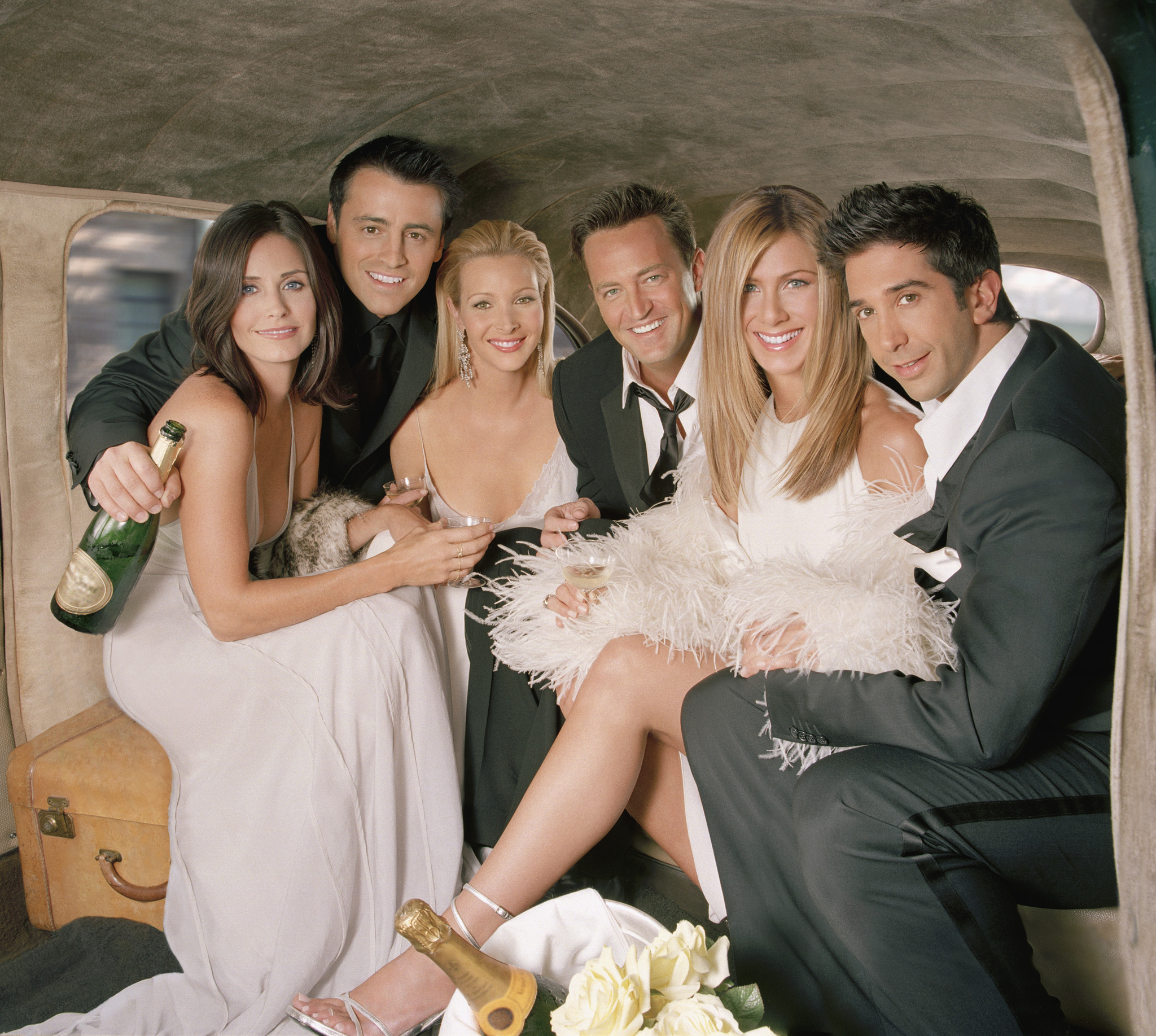 Still of Jennifer Aniston, Courteney Cox, Lisa Kudrow, Matt LeBlanc, Matthew Perry and David Schwimmer in Draugai (1994)