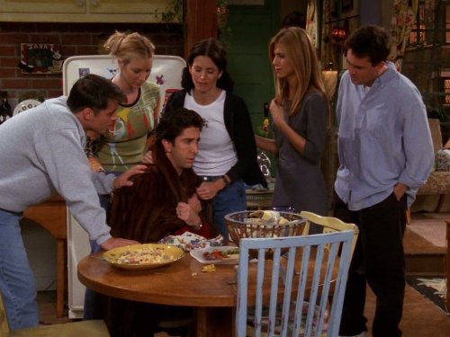 Still of Jennifer Aniston, Courteney Cox, Lisa Kudrow, Matt LeBlanc, Matthew Perry and David Schwimmer in Draugai (1994)