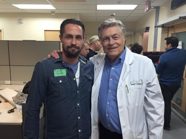 With Art Hindle on the set of Full Out the movie.