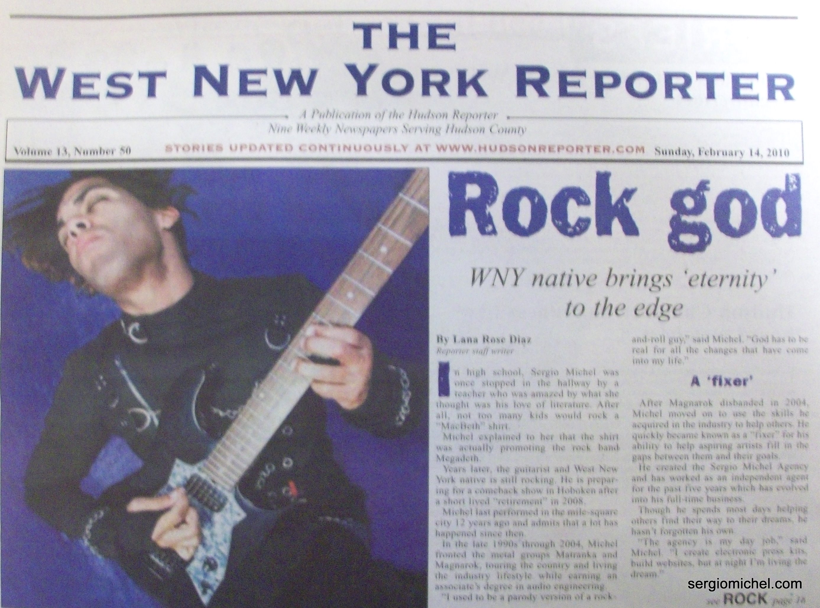 Cover story plus in depth interview/editorial. West New York Reporter (Volume 13, Number 50).