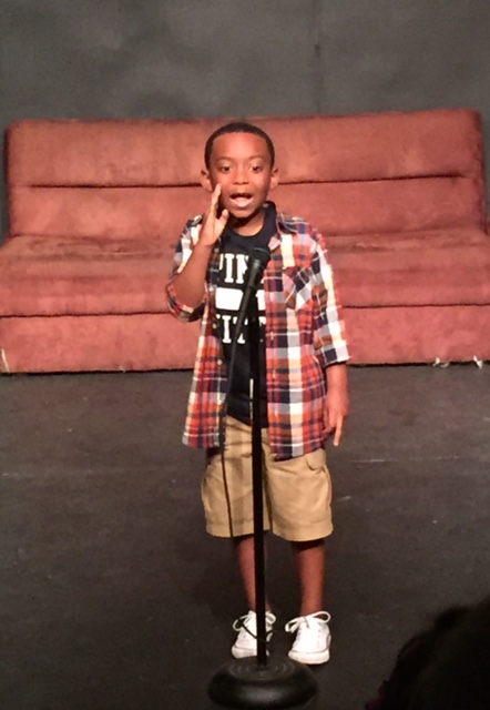 PJ performing stand up comedy at the Sherry Theater in N. Hollywood.