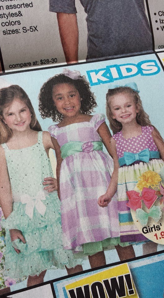 Gianna in a Hamricks Department Store sales flyer
