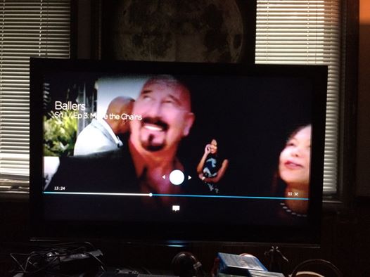 Screen shot from HBO Ballers with The Rock behind me...