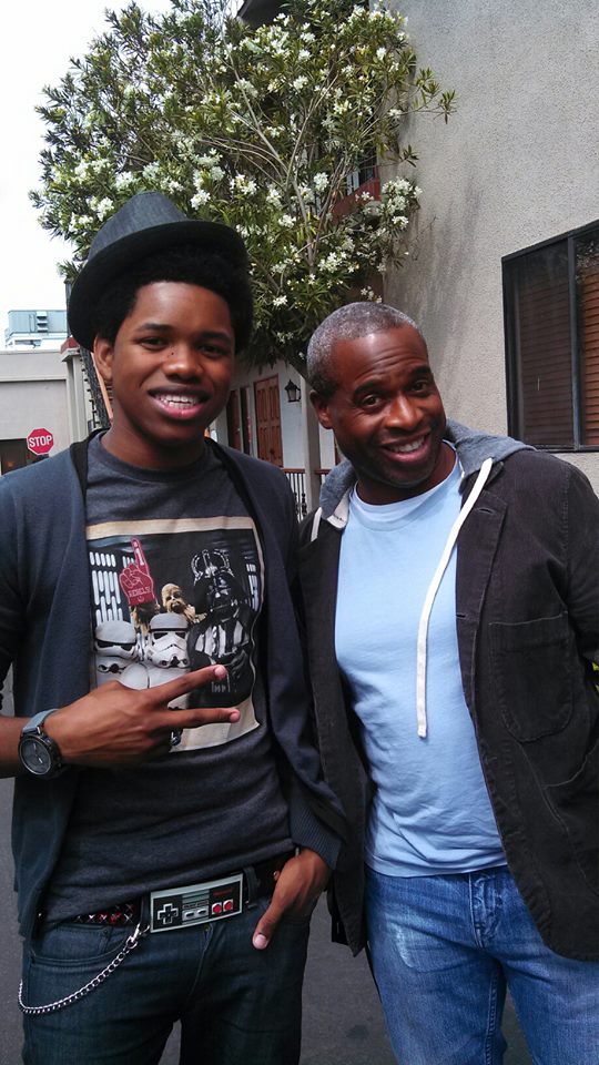 Nathan Davis Jr and Phill Lewis on set of 