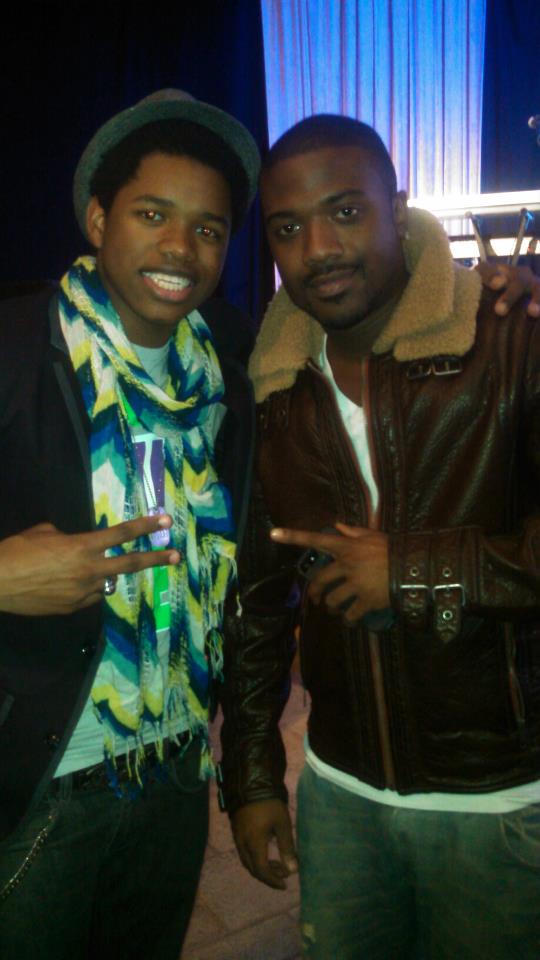 Ray J and Nathan Davis Jr on set of the Norwood Talent Showcase.