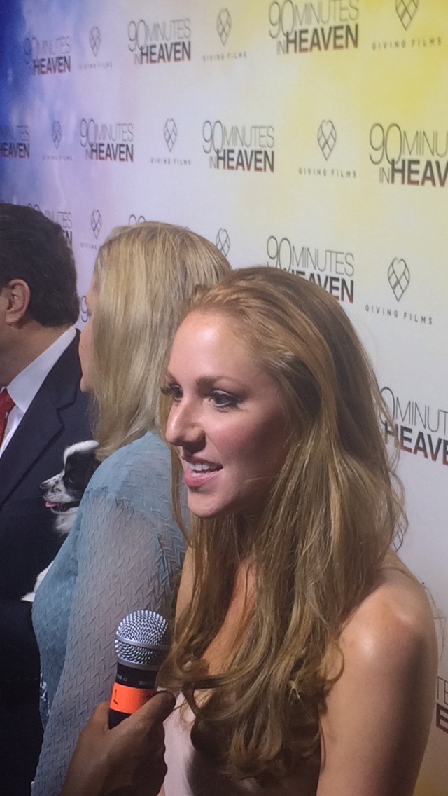 Rachel Jeanette being interviewed by CBN on the red carpet of 90 Minutes in Heaven