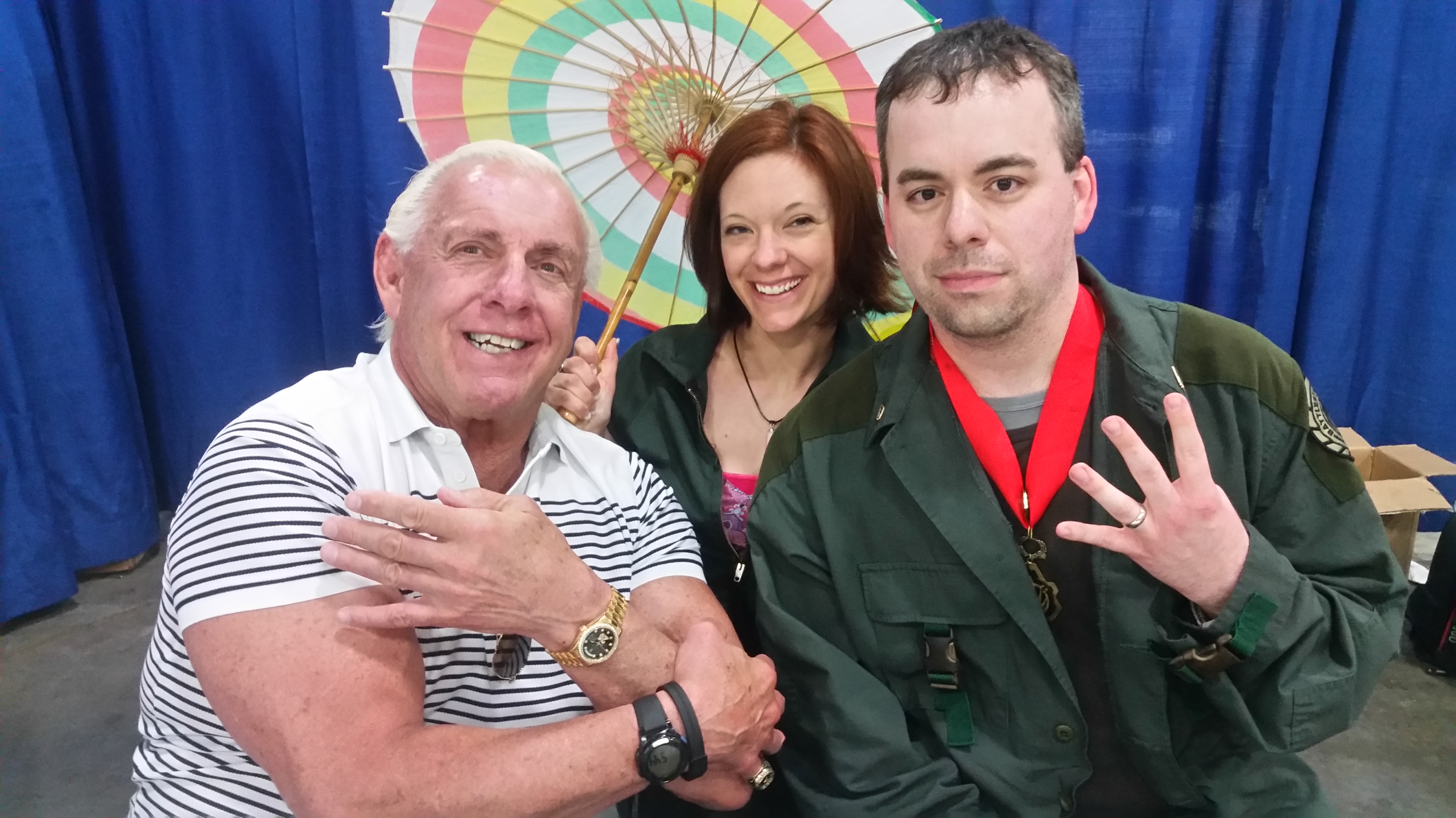 At a convention with my wife Stephanie Kelly and Ric Flair