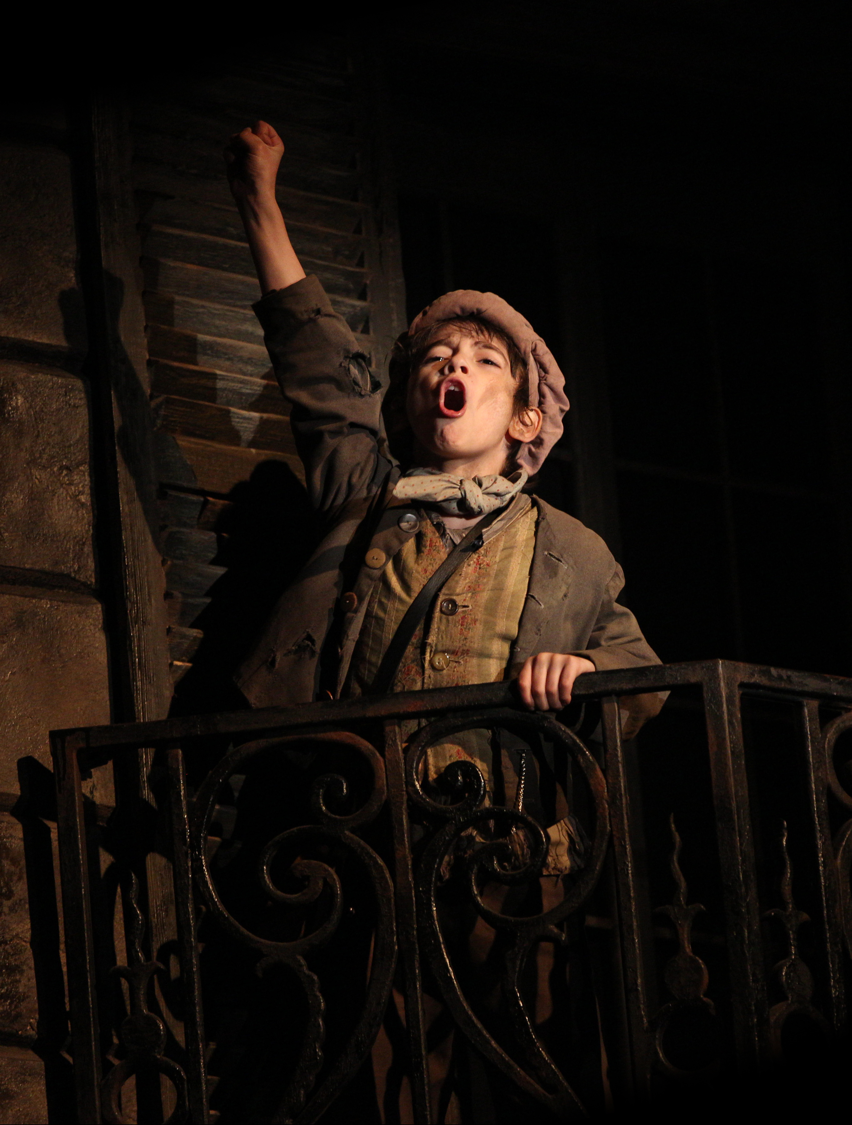 Athan Sporek as Gavroche in Les Miserables on Broadway (2015)