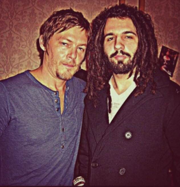 Mika Strouse with actor Norman Reedus circa 2013