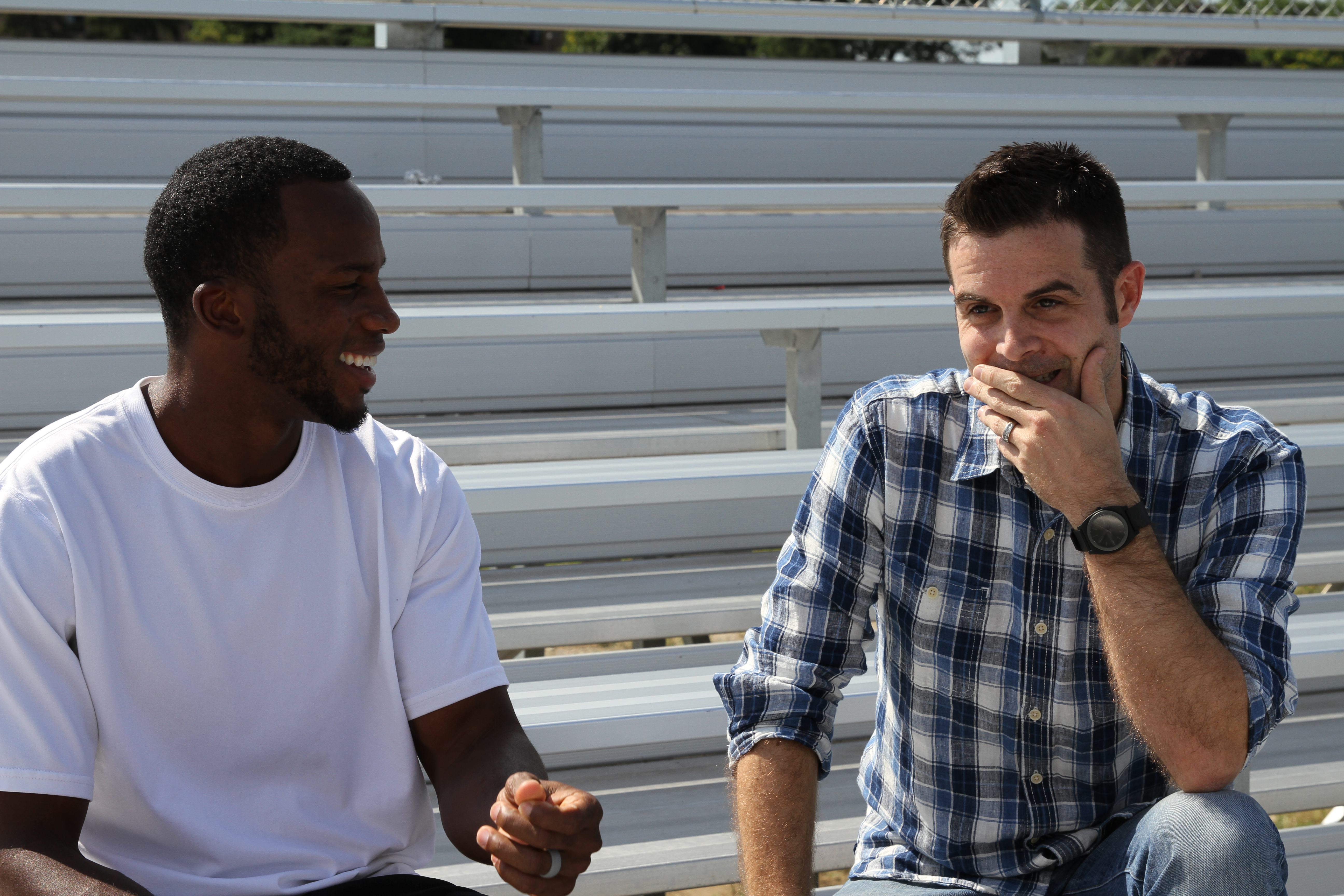 Jordan Ramey and Ryan Broyles on set of Take as Directed