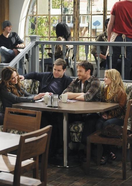 Still of Alyssa Milano, Josh Lawson, Kelly Stables and Kyle Bornheimer in Romantically Challenged (2010)