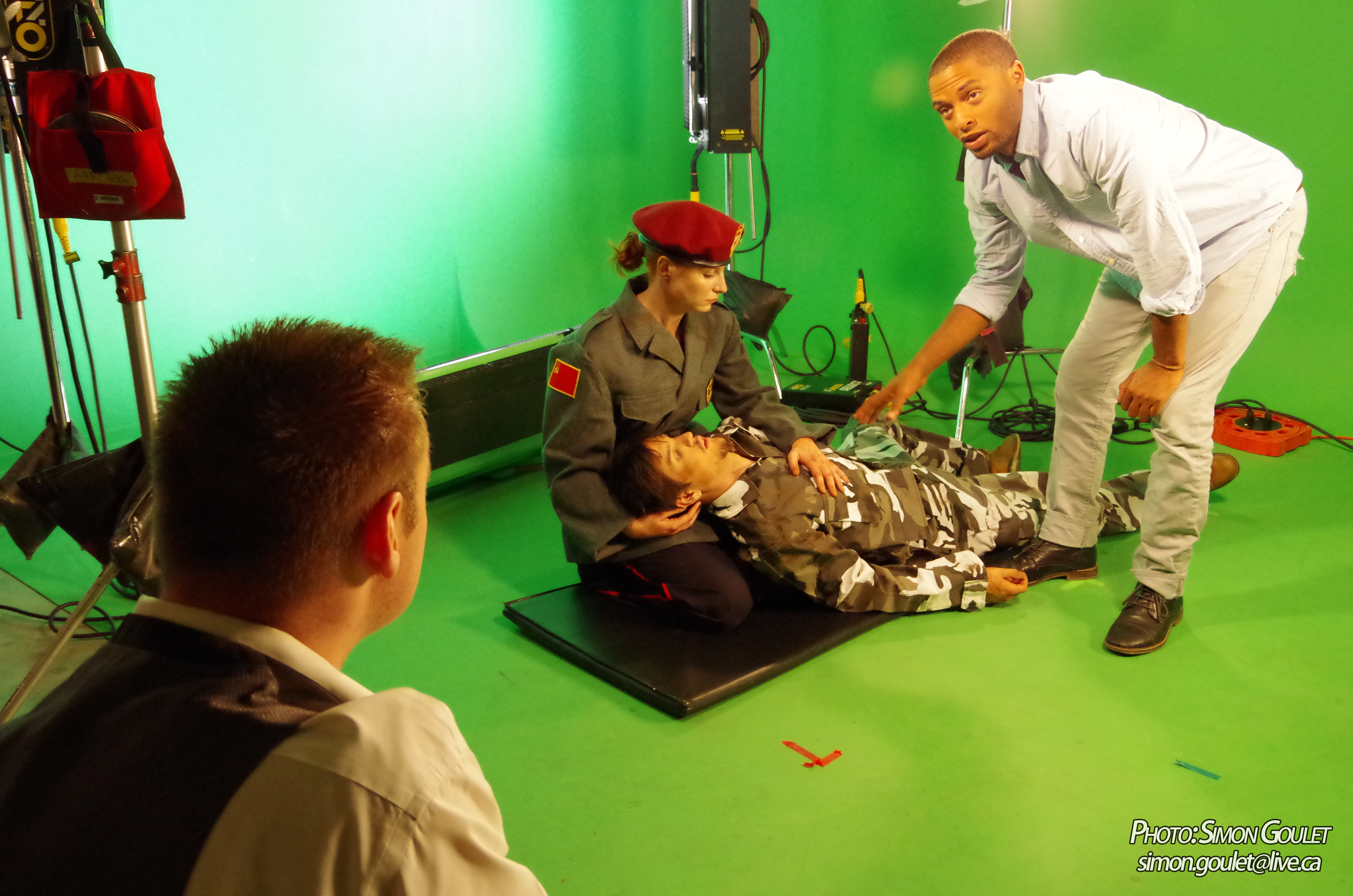 On set of my final project for VFS Triangle. Shot entirely on green screen I had to work closely with my VFX supervisor and make sure things flowed smoothly.
