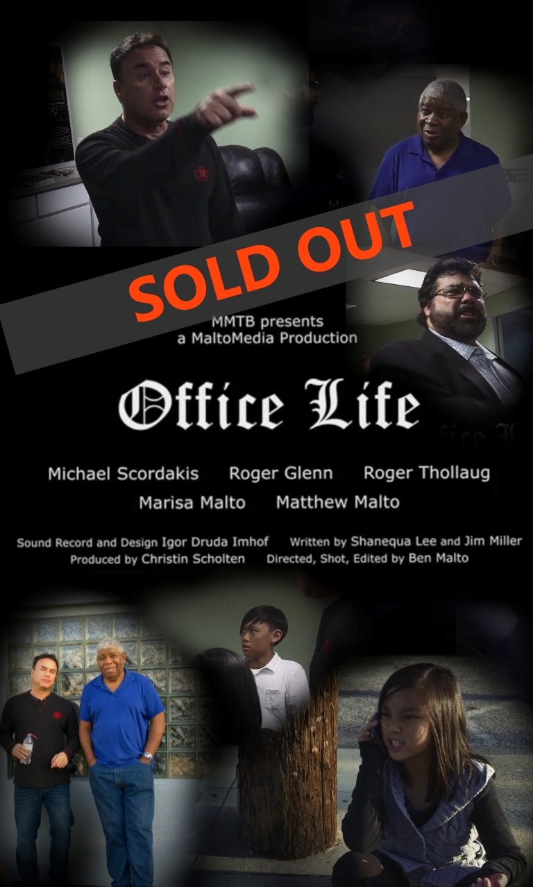 Office Life starring Michael Scordakis, Roger Glenn, Roger Thollaug, Marisa Malto and Matthew Malto. Directed by Ben Malto. Produced by Elena Altman and MMTD Studios. 2015