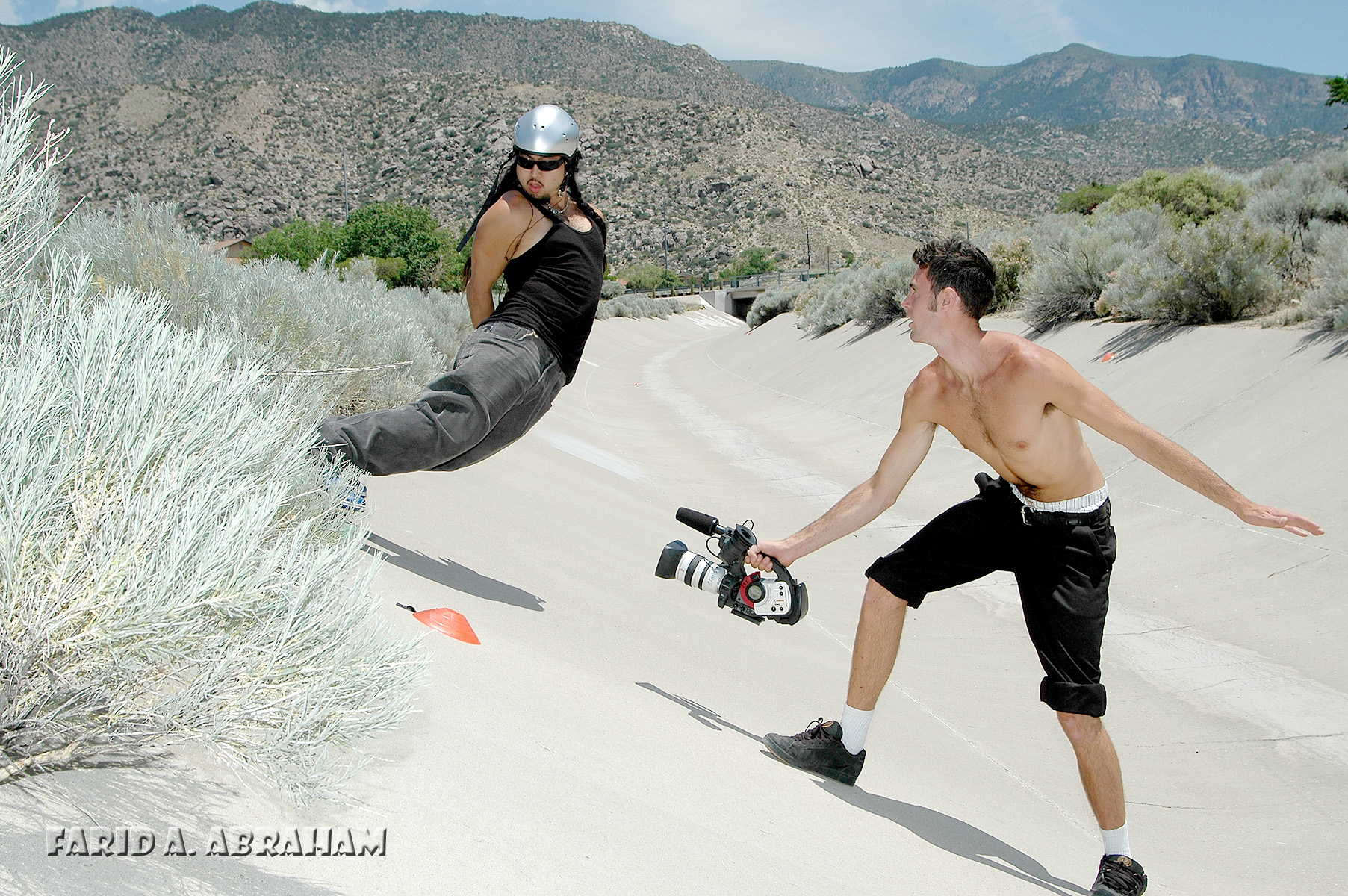 Benji Lanpher shooting Indian School Outlaw Skate Race in New Mexico