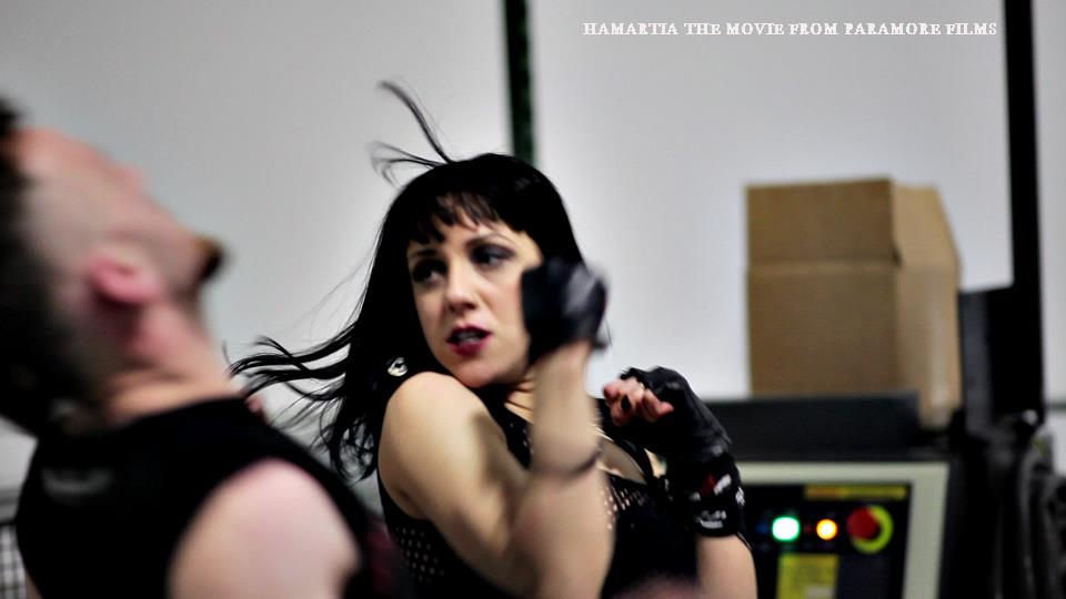On set of 'HAMARTIA', with Nesti Gee. Directed by Miko Klubz, Paramore Films 2012
