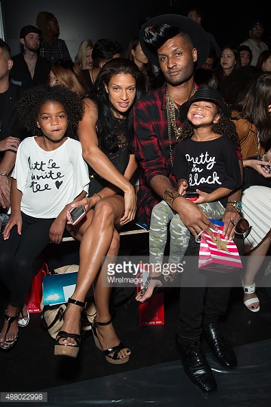 Chosen Wilkins (C) with Sade Witherspoon (L) and Spirit Witherspoon (R)attend the Son Jung Wan fashion show during Spring 2016 New York Fashion Week at The Dock, Skylight at Moynihan Station on September 12, 2015 in New York City.