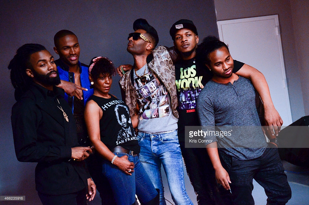 ALEXANDRIA, VA - MARCH 14: Derrick Lejermon, Lakenrick 'TK' Williams, Lo Bell, GiGi, and Actor/singers Keith Carlos and Chosen Wilkins attend the 'A Hollywood Tragedy' promo shoot at Union 206 studios on March 14, 2015