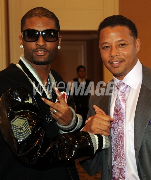 Singer/Songwriters Chosen Wilkins and Terrence Howard at a private fan dinner and exclusive portrait shoot with Terrence Howard at The Intercontinental Hotel on October 28, 2008 in Atlanta