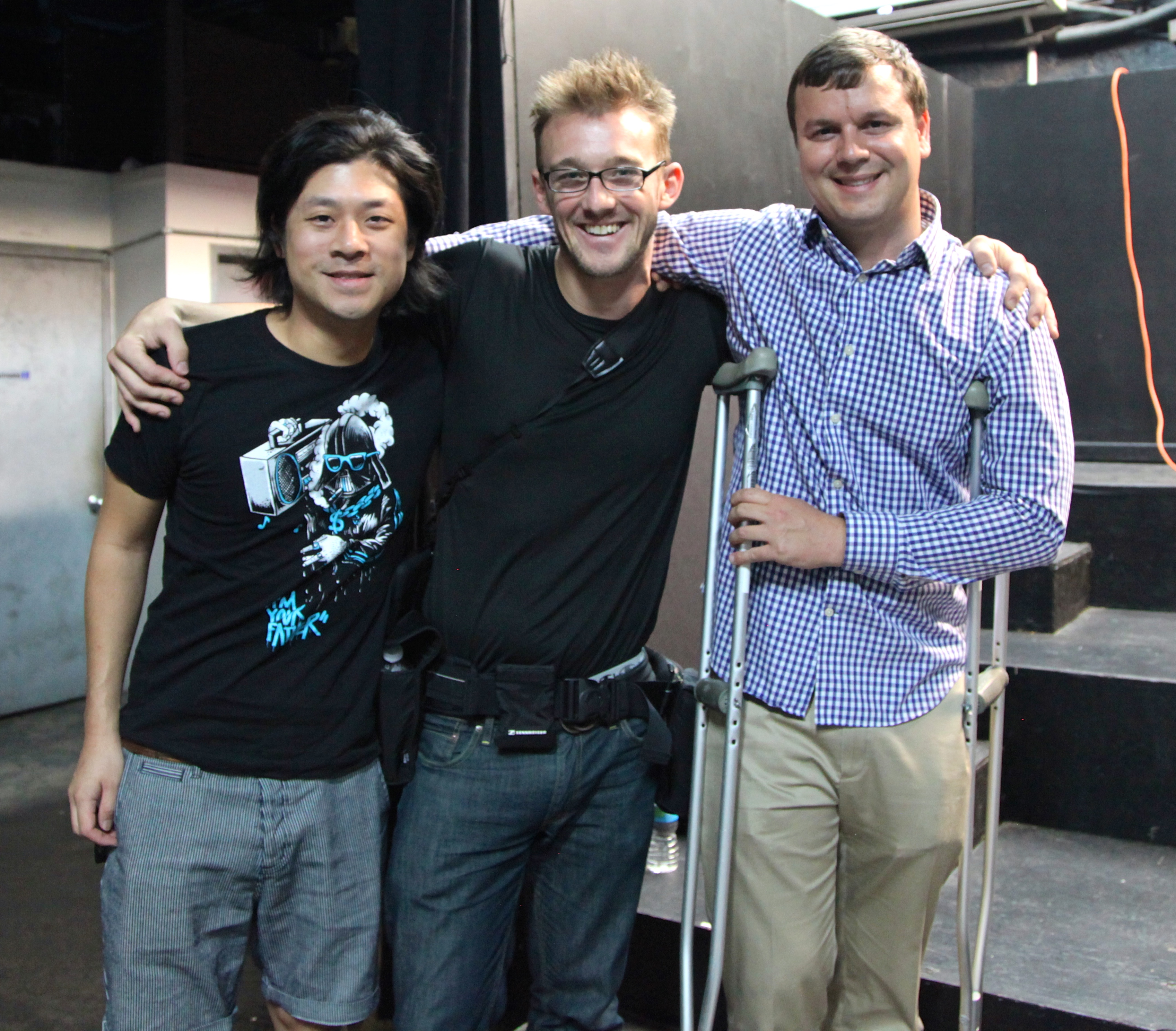 Left to Right: Gene Back (composer), Kyle Fasanella (director), and Matt Werner (writer/producer/creator), Burning Man: The Musical.