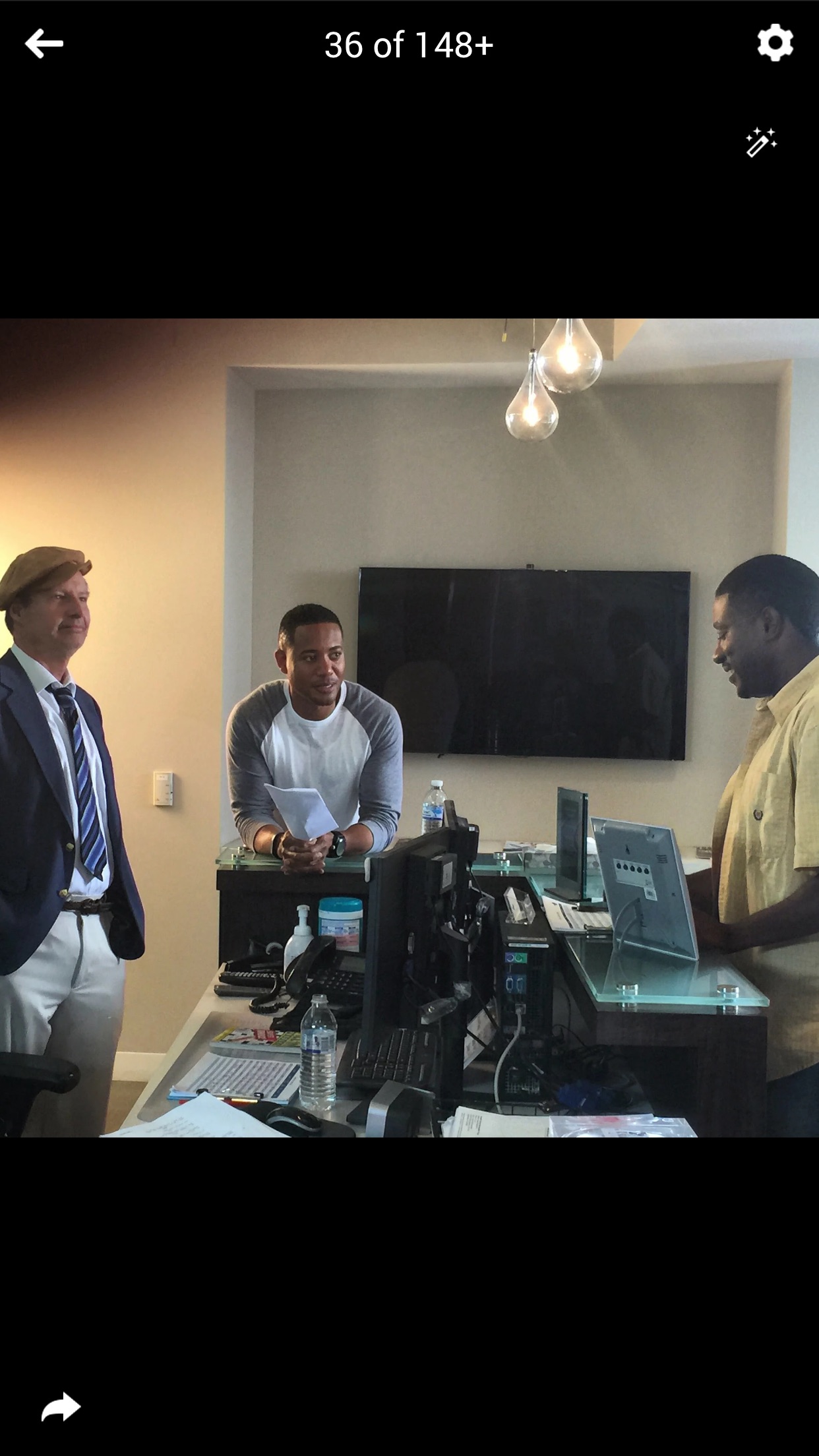 Actor Lou Richards, Producer/Actor Derrex Brady & Actor/Director Avery Waddell onset of 